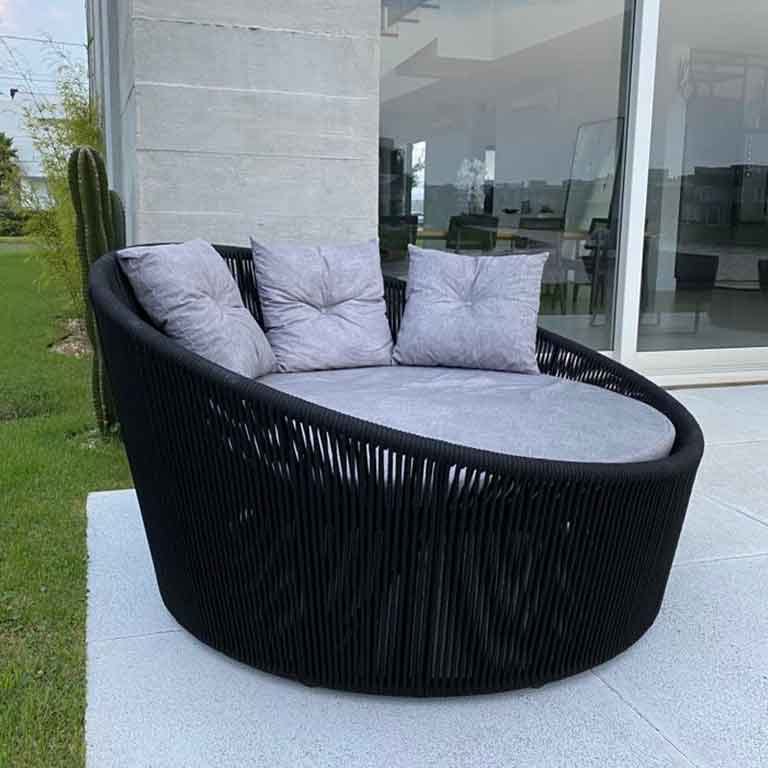 Chaise de corda náutica preta